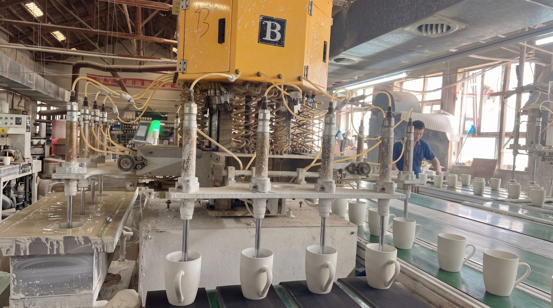 Ceramic manufacturing production line